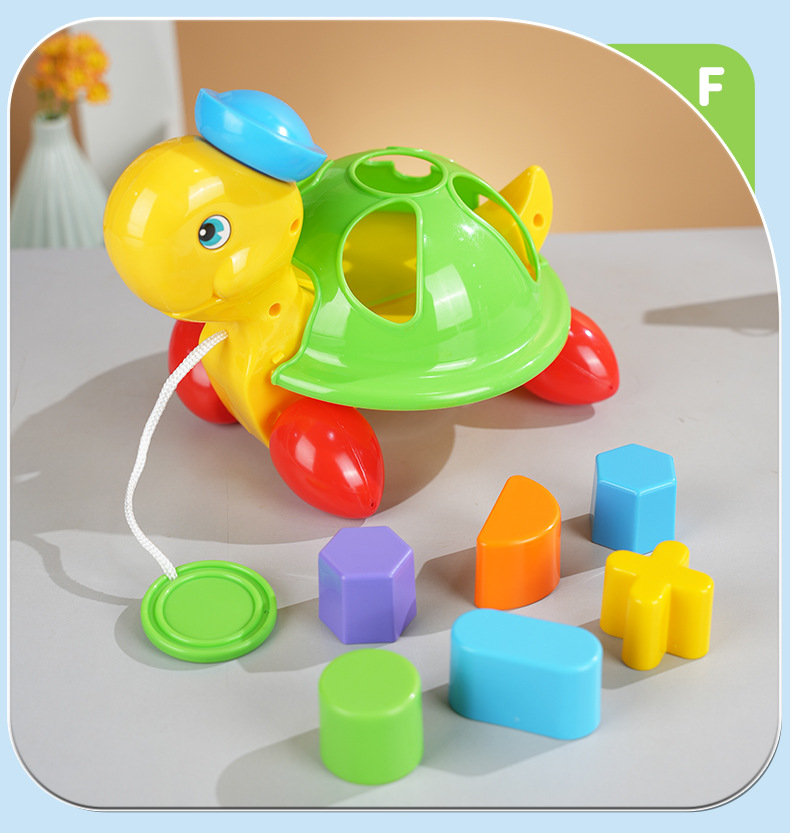 Transfronterizos tortuga bebé forma cognición emparejamiento bloques de construcción infantil educación temprana puzzle iluminación juguetes de arrastre al por mayor