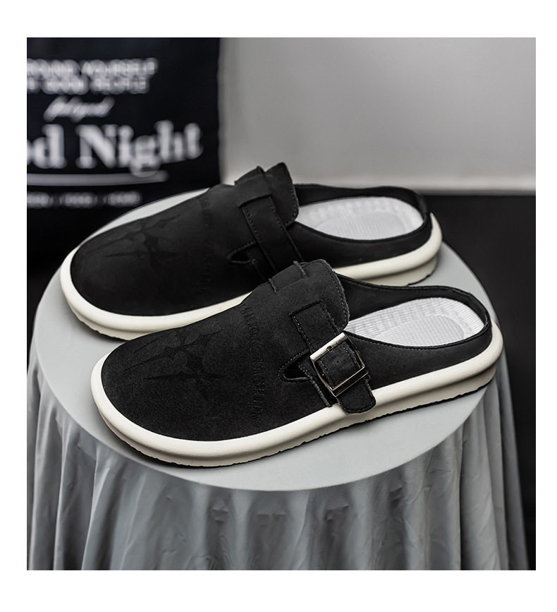 Dép sandal nam nửa gót không quai hậu, thoáng khí mùa hè, đế bằng nhẹ, size lớn 39–47 — BK 502m màu, BK 503m màu, BK 505m màu nâu, BK501 kaki chi tiết 22