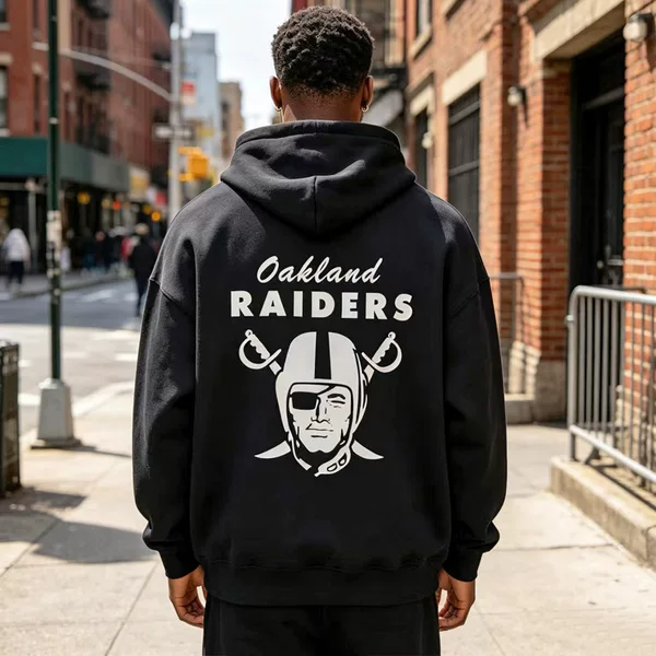 Cross-border European and American men's clothing, American retro vintage pirate print street fashion hooded sweatshirt, versatile