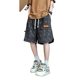 Retro Full Print Shorts Men's Summer Multi-Pocket Straight Ice Silk Quick-Drying Workwear Casual Sports Pants