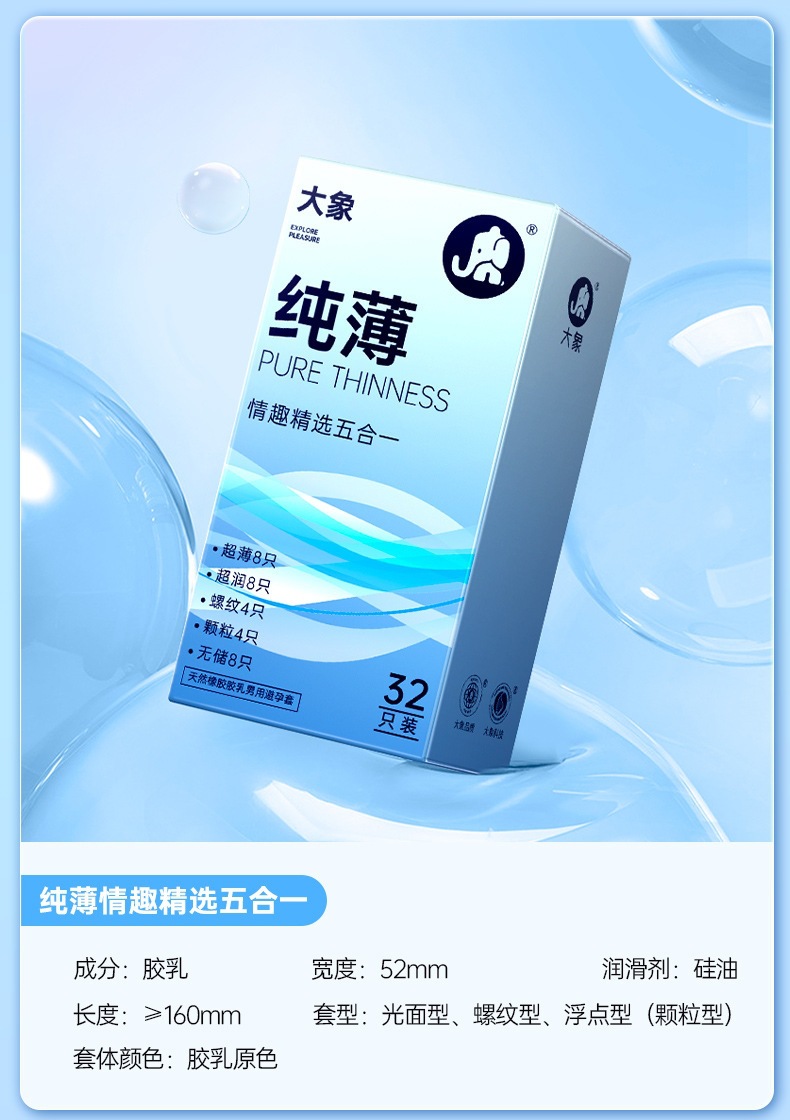 Elephant Ultra-Thin Orgasmic Condoms for Women with Hyaluronic Acid, 2-Pack — detail image 23