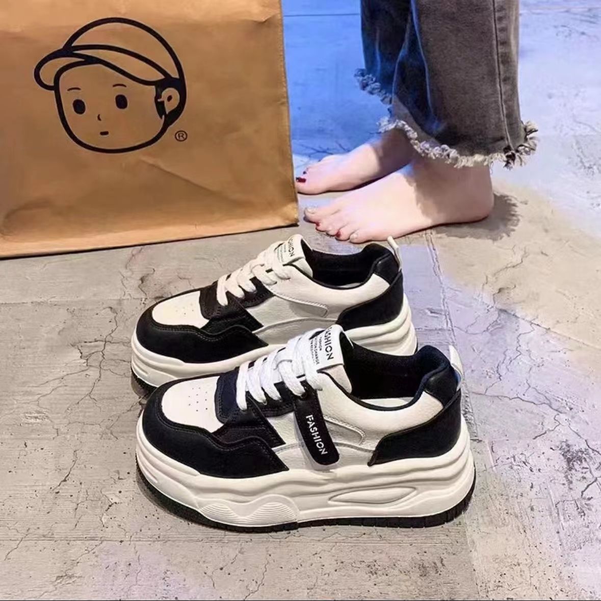 Zapatillas Deportivas para Mujer, Primavera 2025, Nuevo Estilo Versátil, Aumentan la Estatura, Casuales, Blancas, para Mujer, Transmisión en Vivo, Comercio Exterior, Dropshipping