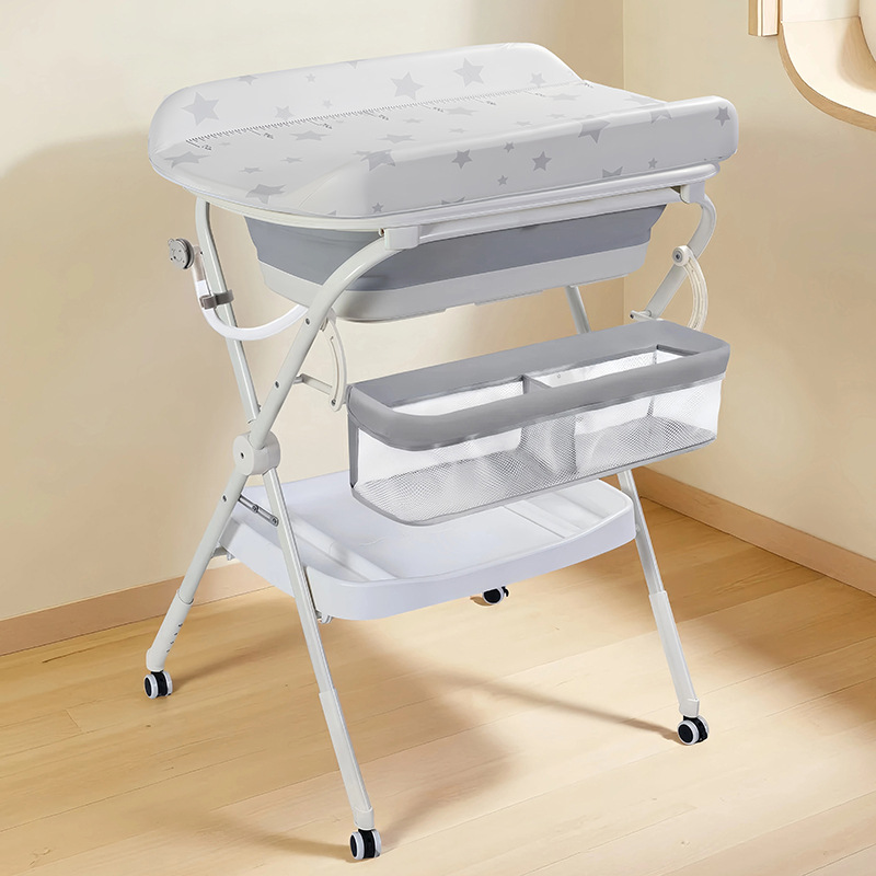 Mesa de lavado y protección de pañales, mesa de cuidado infantil, mesa de toque plegable para recién nacidos, mesa de cambio de pañales multifuncional para bebés image 6