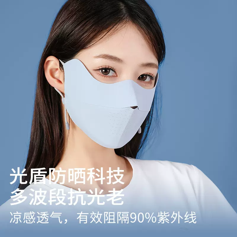 防晒口罩女高颜值防紫外线无痕立体护眼口罩防晒薄款透气防晒面罩