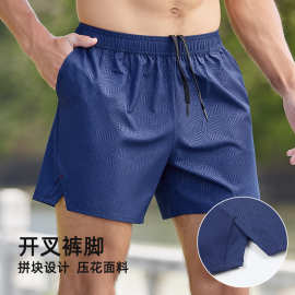 跨境夏季新款男士运动休闲短裤拼接透气速干户外大码跑步健身短裤