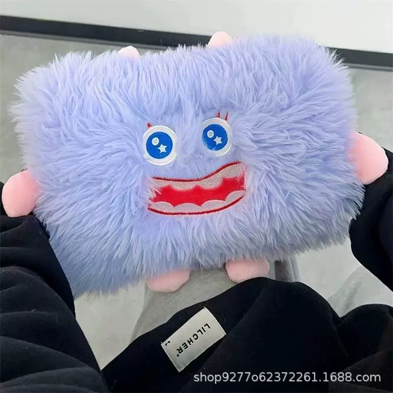 小怪兽热水袋卡通国防爆充电式暖手宝电暖宝暖水袋毛绒注水式