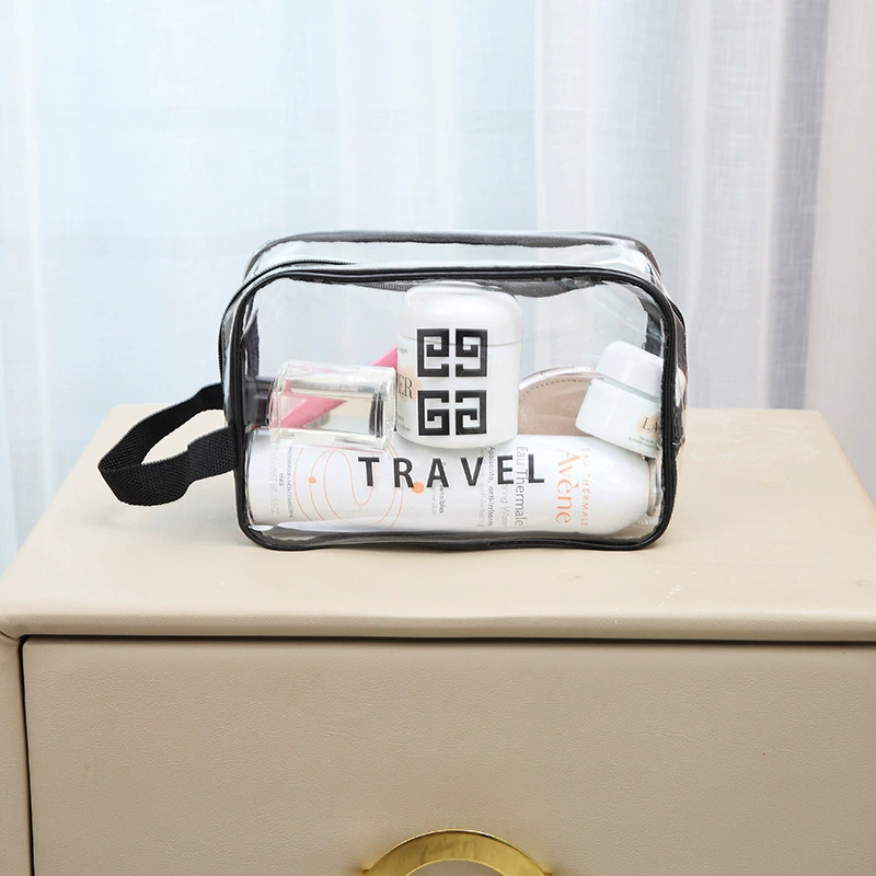 Transparent waterproof storage system, handheld cosmetic bag, set, 3 piece set