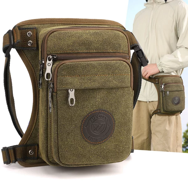Sports Waist Bag, Cross-Border Outdoor Men's Leg Bag, Cycling Motorcycle Bag, Mobile Phone Bag, Large Capacity Canvas Chest Bag, Crossbody Men's Bag