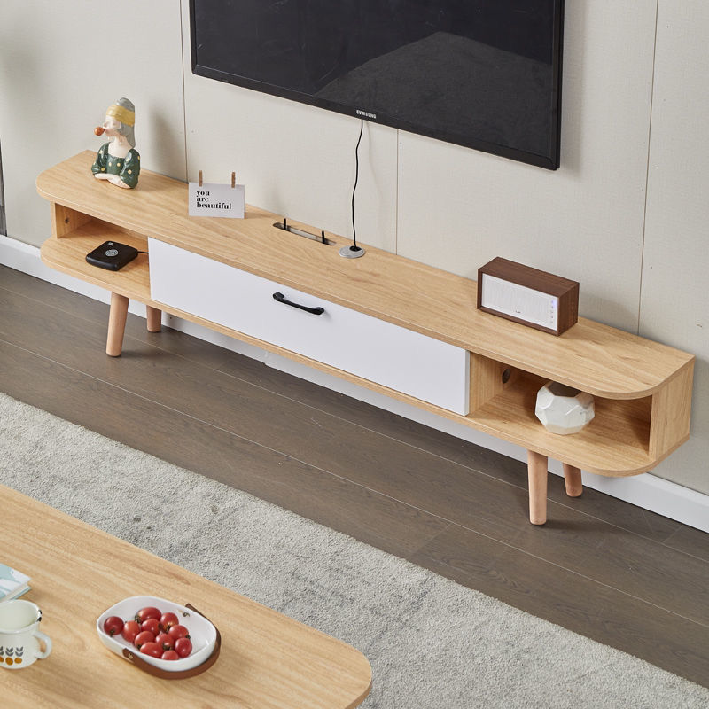 Simple Household Tv Cabinet for Small Apartments, Narrow Rental Housing, Economical Solid Wood Floor-Standing Simple Tv Cabinet