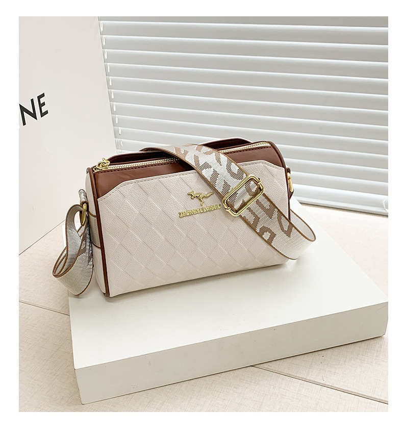 Borsa a tracolla larga da donna con motivo a quadri, stile vintage, modello marsupio, borse all'ingrosso._voghion.com