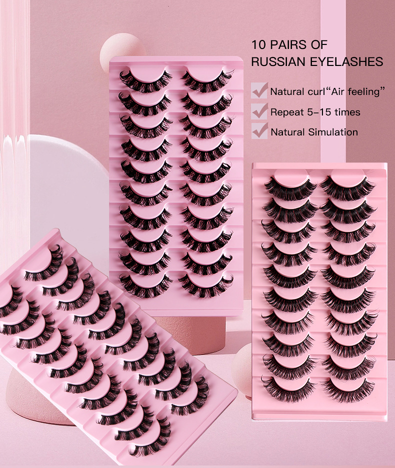 20g Weight False Eyelashes Makeup Tools Types 10 Pairs Quantity Imitation Mink Material Geometric Pattern Fashion Style Fashion Geometric Imitation Mink False Eyelashes 10 Pairs 无