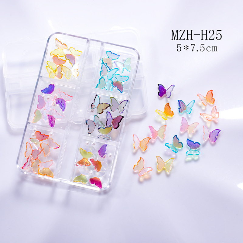 40g Weight Nail Decoration Accessories Nail Supplies 1 Set Quantity Resin Material Cartoon, Heart Shape, Bow Knot Pattern Casual, Sweet Style Manicure Butterfly Ornament Long Boxed Crooked Heart Cartoon Bear Bottoming Drill Christmas Bowknot Nail Ornament Ornament Mixed 9