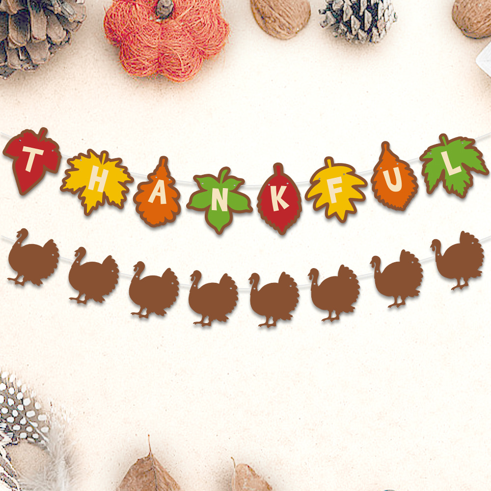 Nuevo producto Otoño Decoración de la fiesta de Acción de Gracias Bandera de la bandera de la bandera de la bandera Fiesta de la cosecha Decoración al aire libre