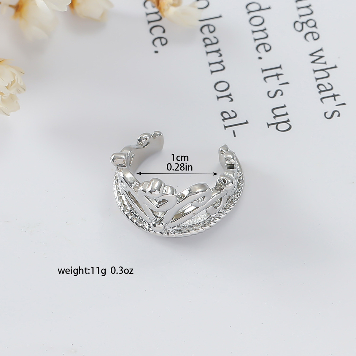 Nuevo estilo coreano corona en forma de U clip para la oreja sin orejas perforadas joyería para la oreja de mujer en forma de corazón clip indoloro en forma de corazón hebilla para la oreja sin agujeros