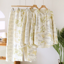 新款长袖睡衣甜美套装月子服可哺乳秋冬款空气层可调节保暖气质