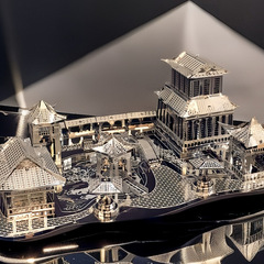 解凍します合金新蘇州庭園模型高難易度3d立体金属積み木手作りパズル創意華庚