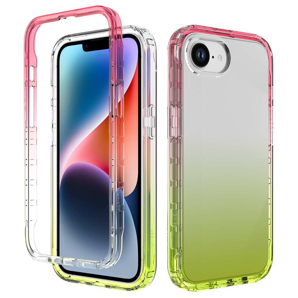 Transfronterizo aplicable Apple iPhone SE4 alta transparencia anti-caída 2 - en - 1 caso de teléfono móvil gradiente 360 funda protectora