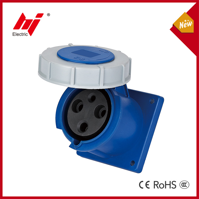 直座63A 3芯工业插座 IP67电控箱防潮插座 230V 防水暗装直座