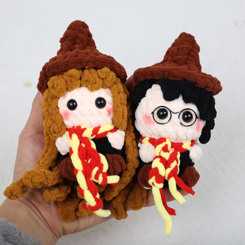 Handmade Wool Harry Potter Hermione Doll Pendant Peripheral Crochet Gift Crochet Fudge Novice Strawberry Girl