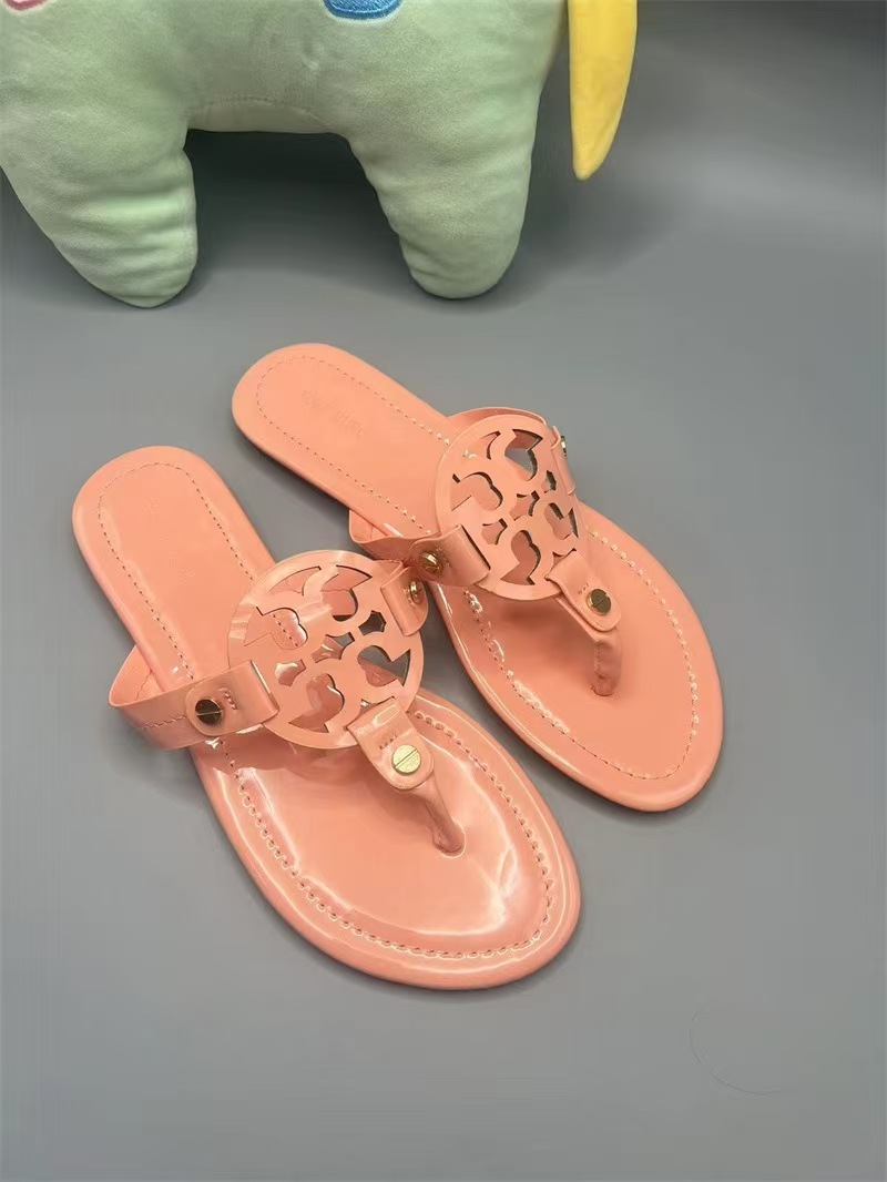 2024 nuevo tipo de zapatillas TB casuales con suela plana para mujeres de verano, zapatos de playa antideslizantes con suela gruesa