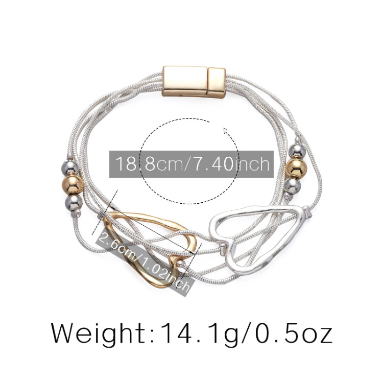 Personalized Double Color Matching Geometric Hollow Multilayer Bracelet Nihaojewelry