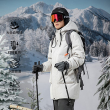 OOTD户外2025新款冬季情侣多口袋羽绒服男中长款防钻绒工装风外套