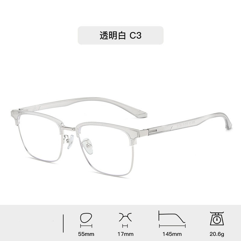 Nuevo marco retrógrado de ojos de cara grande marco de gafas de miopía con lentes de grado medio marco ultraligero marco de gafas de miopía para hombres