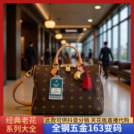 包包女士单肩包全钢五金天花板手提老花163变码全系列 可抖音分销