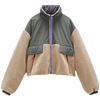 Autumn and winter new pattern Easy Stand collar Sherpa Hit color stitching Zipper pocket Jacket coat E114