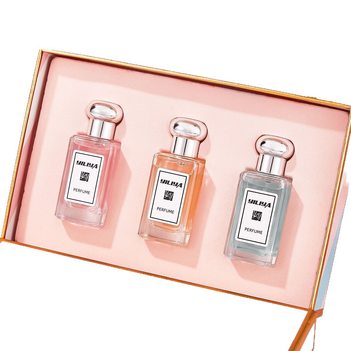 Conjunto de perfume transfronterizo para mujer, fragancia duradera, fragancia ligera y fresca, caja de regalo de tres piezas de perfume vietnamita Gulong para hombre