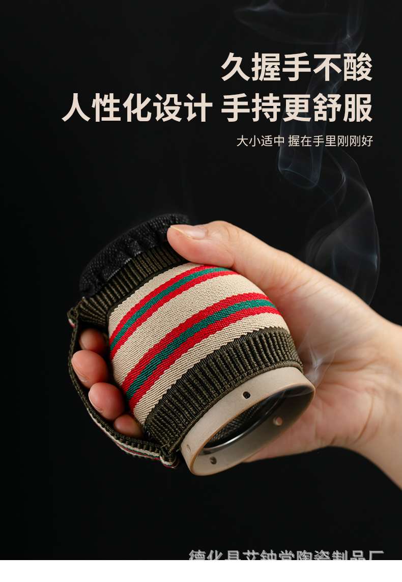 Bian Stone Moxa Jar Taiji Ceramic Warm Moxibustion Cup Double Layer Heat Insulation Home Gua Sha Tool 230g quality and texture