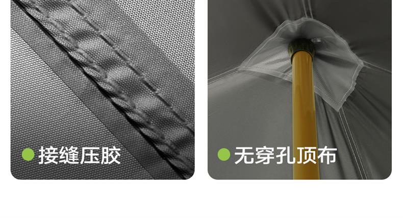 Primitive-Style New Quick-Open Canopy Tent for Outdoor Camping 2025 New Model Camping Sunshade with Black Glue Coating New Style Sun Shelter