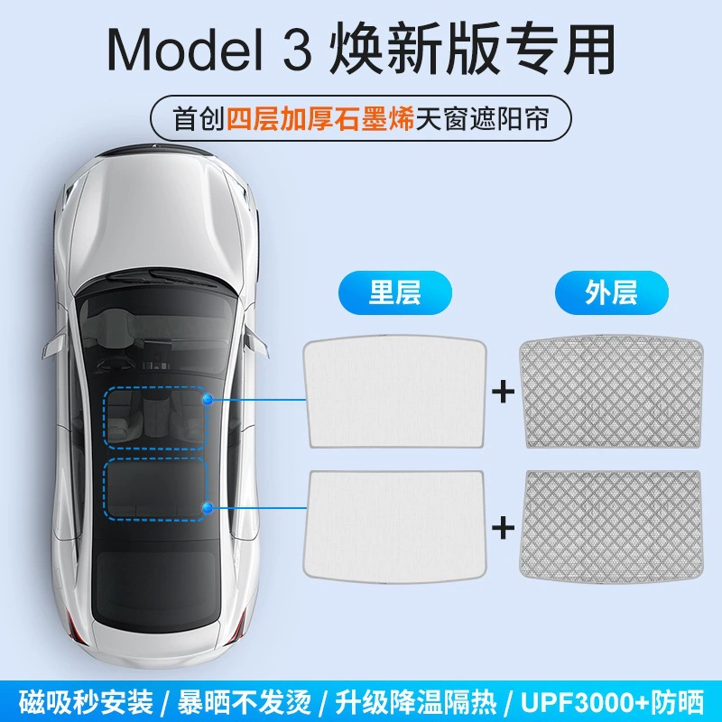 Tesla, curtain, cooling canopy, increased thickness, new version, sun protection