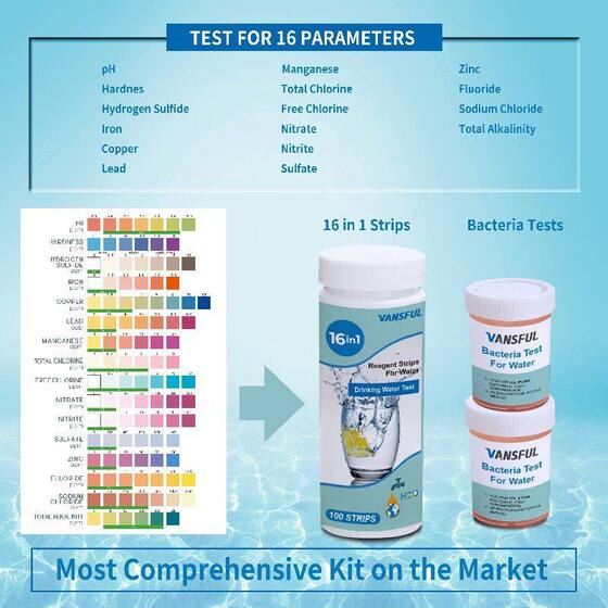 Cross-border Hot Sale Water Quality 17 in 1 Test Strip & E. Coli for Drinking Water Aquarium Fish Pond Hot Spring Industry