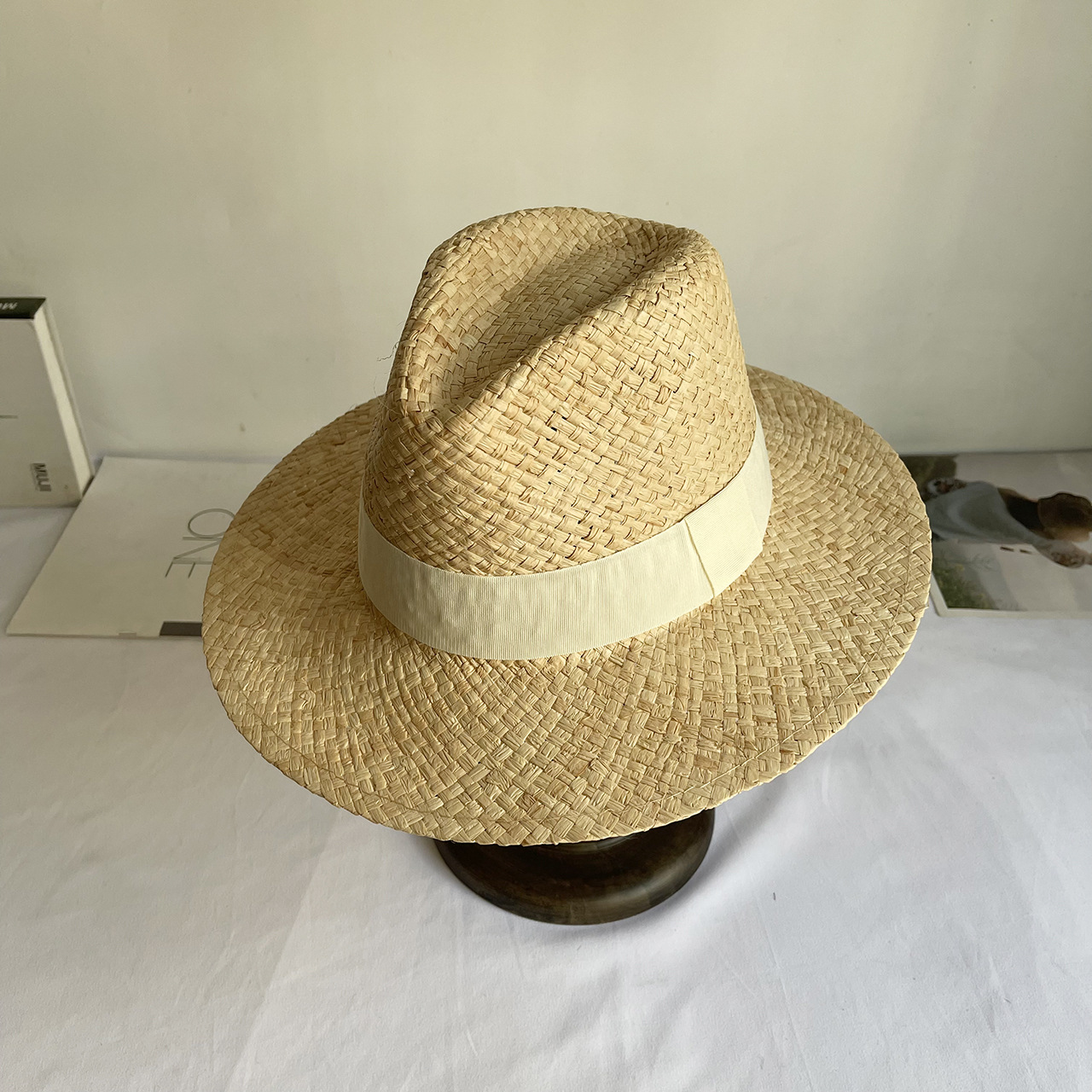Flat Eaves Rim Unisex Vacation Solid Color Flat Eaves Straw Hat