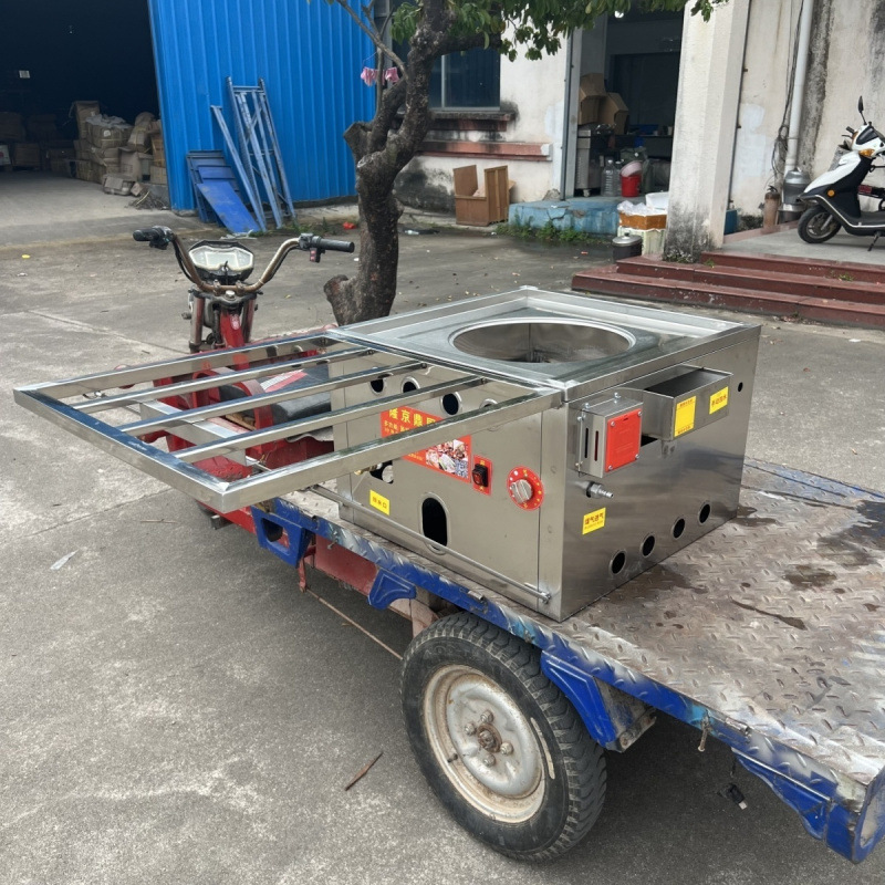 Longjingding modelo de coche de tres ruedas máquina de salchichas de gas vapor comercial multifuncional horno de salchichas de vapor de desayuno cabina completa image 6