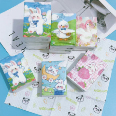 印花手帕紙田園小動物印花紙巾 學生便攜小包面巾紙衛生紙餐巾紙