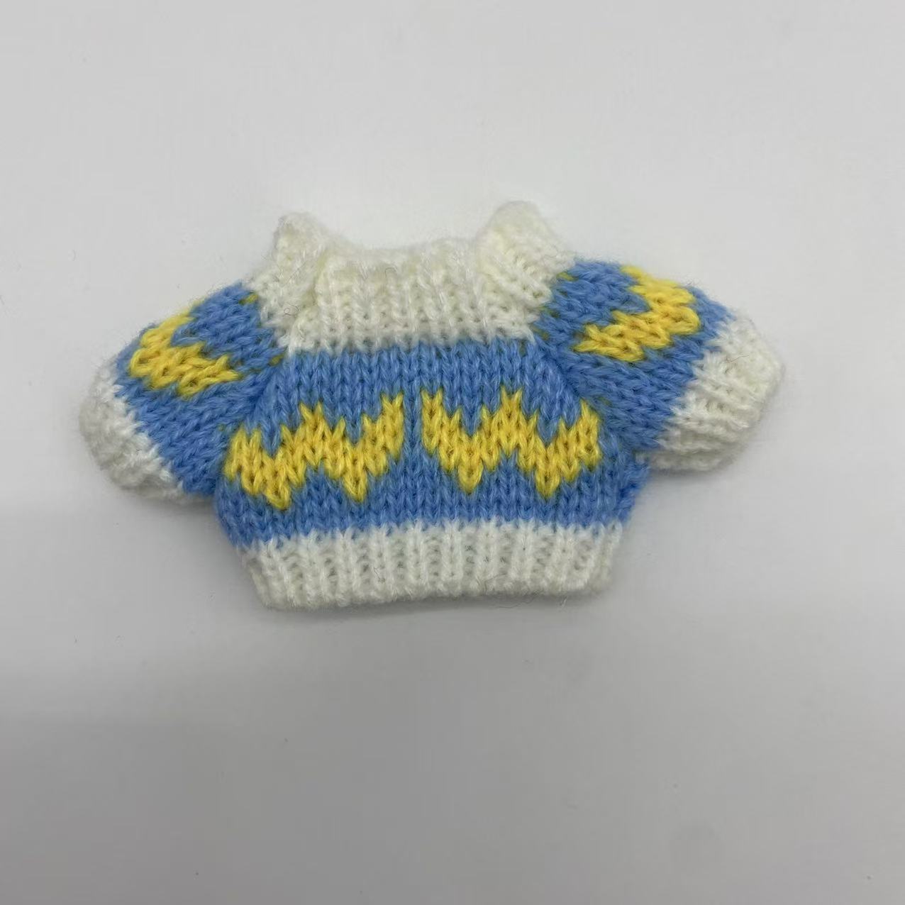 Blue background with white border and yellow stripes