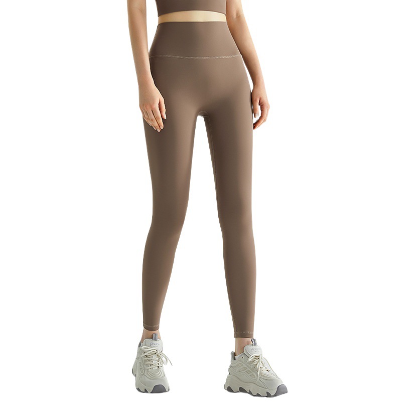 Pantalones de yoga Weiman para mujer, de otoño e invierno, de cintura alta, realzan los glúteos, sin líneas incómodas, pantalones de nueve puntos, leggings deportivos de secado rápido
