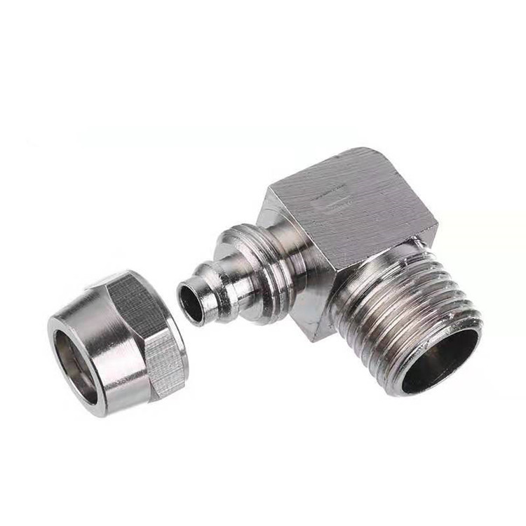 铜外牙快拧弯头 气动气管快速接头 外丝快拧弯通