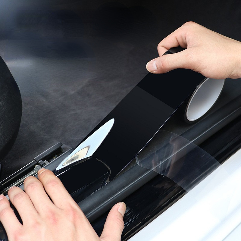 Car Door Sill Strip K5D Carbon Fiber Pattern Door Anti-Collision Strip Rear Box Bumper Door Edge Anti-Scratch Protection Strip
