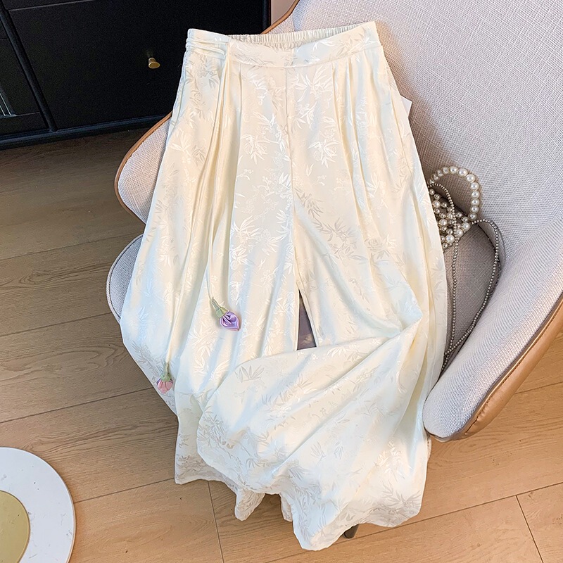 Real Shot of New Chinese Style Oriental Ancient Charm Hanfu Improved National Style Jacquard Ethnic Style Lady Drape Versatile Pants Real Shot of New Chinese Style Oriental Ancient Charm Hanfu Improved National Style Jacquard Ethnic Style Lady Drape Versatile Pants