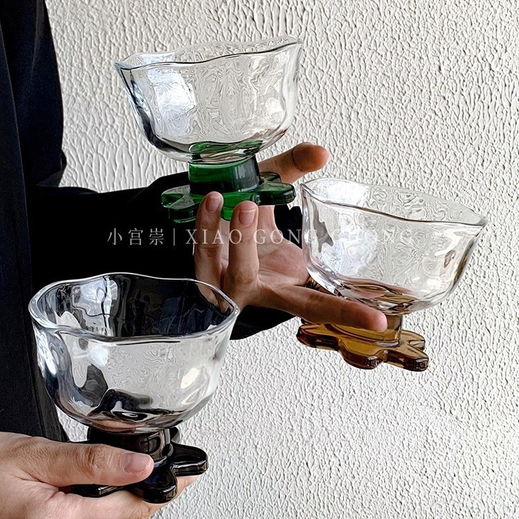 花アイスクリームカップins風創意アイスクリームカップデザートカップ家庭用女性グラス布丁碗ヨーグルトカップ|undefined