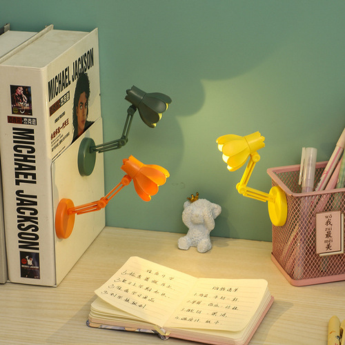 Mini LED Reading Lamp with Book Clip, Portable and Foldable, Small Night Light, Magnetic Desk Lamp, Stand-Up Desk Lamp, Eye-Care