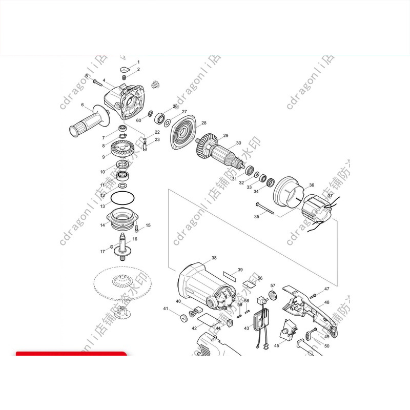 日本makita牧田SA7000C抛光机配件转子定子开关碳刷机壳主轴齿轮