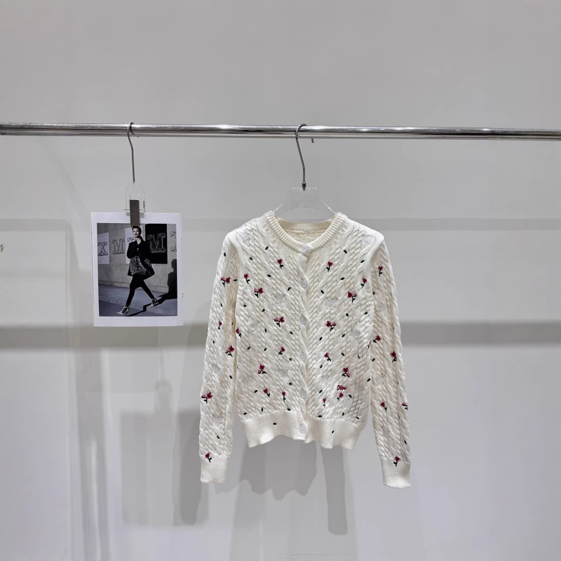 Shenzhen 26 Spring New Product Rose Embroidered Knitted Cardigan Top for Women