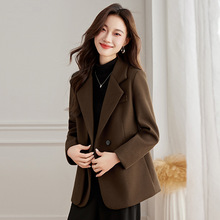 2025羊毛呢大衣秋冬新款羊毛呢子休闲双面呢子西装批发洋气毛呢