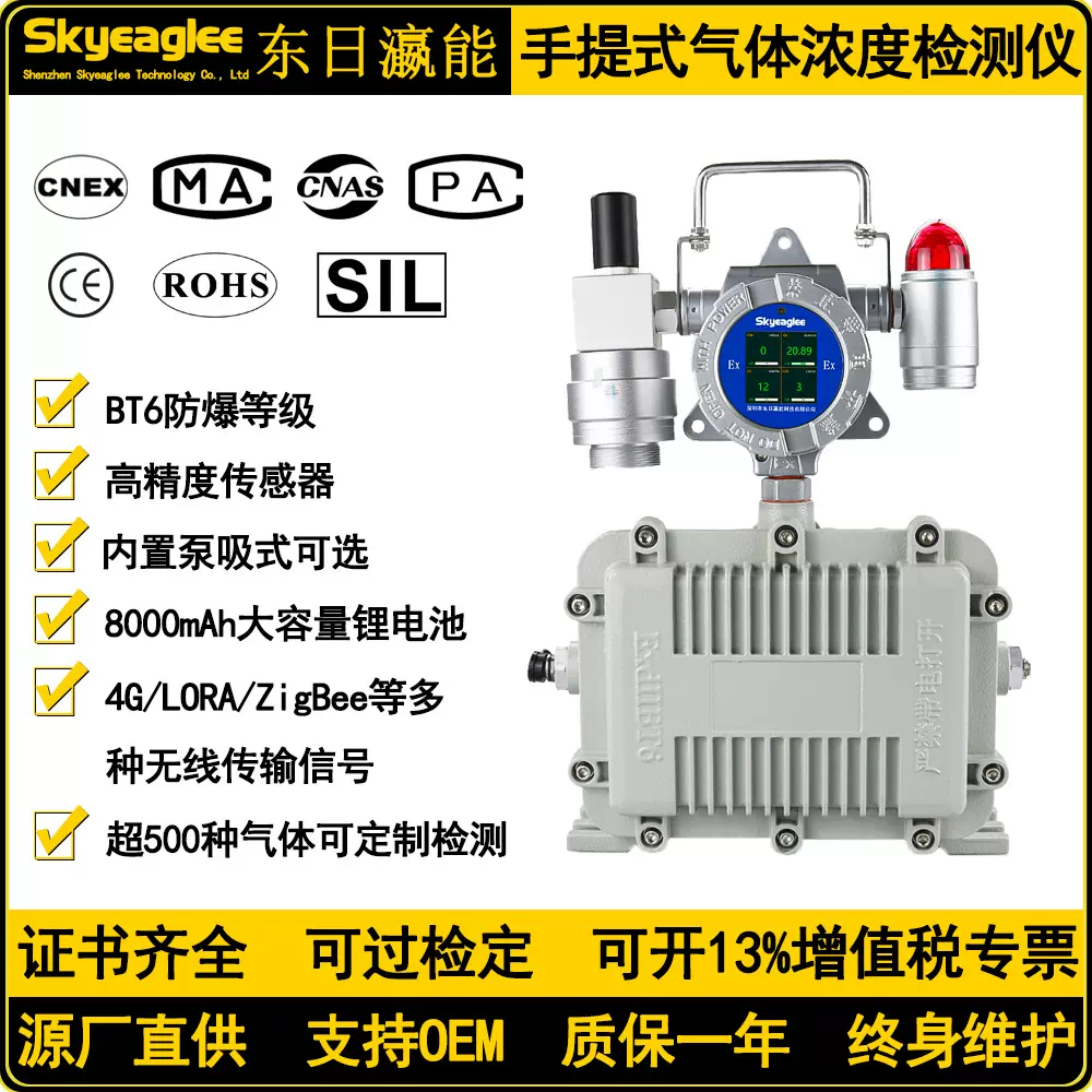 手提移动式四合一气体浓度检测仪可燃气氧气硫化氢一氧化碳便携