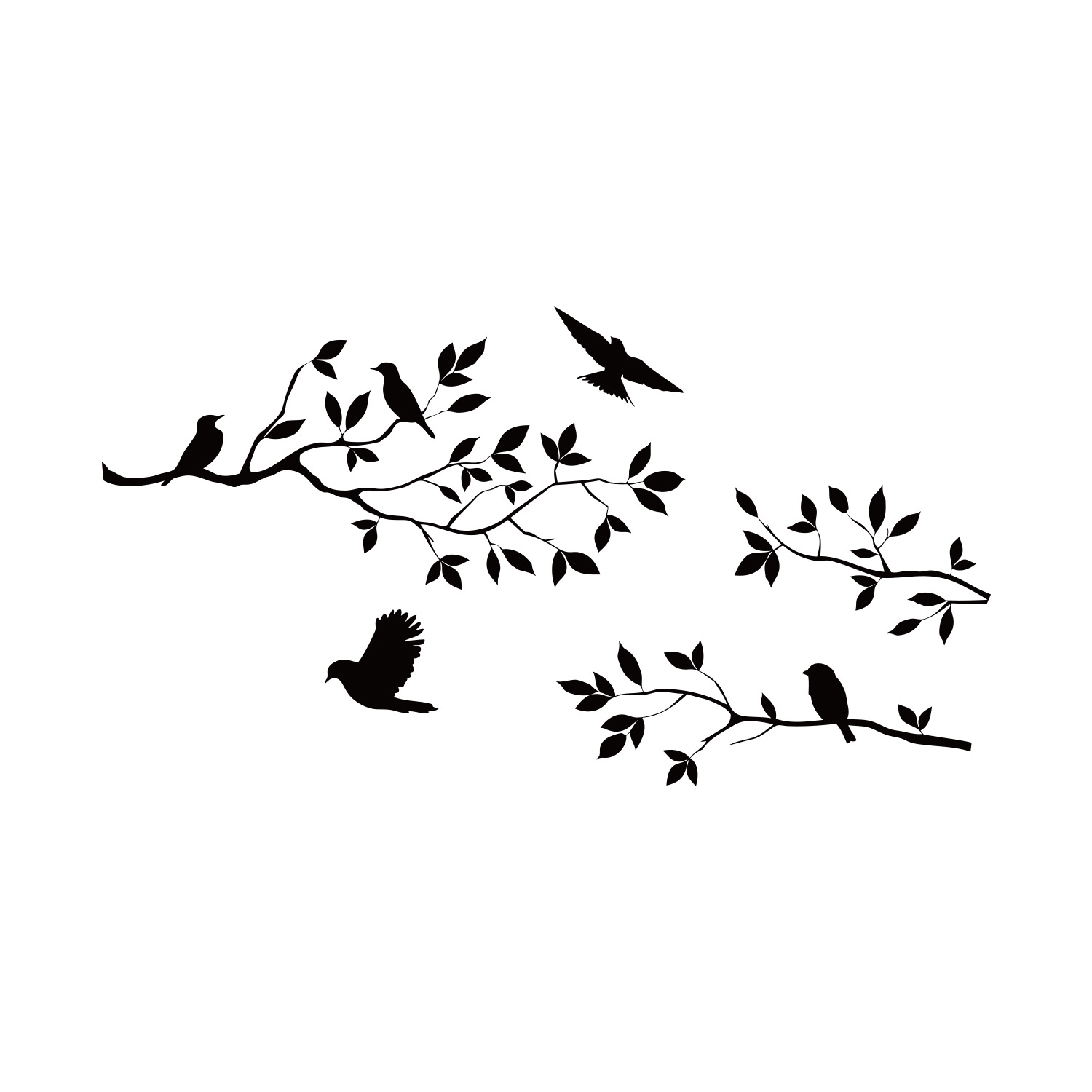 Branch bird wall sticker removable bedroom living room TV background decorative wall sticker ZY8208 TV wall decoration 5