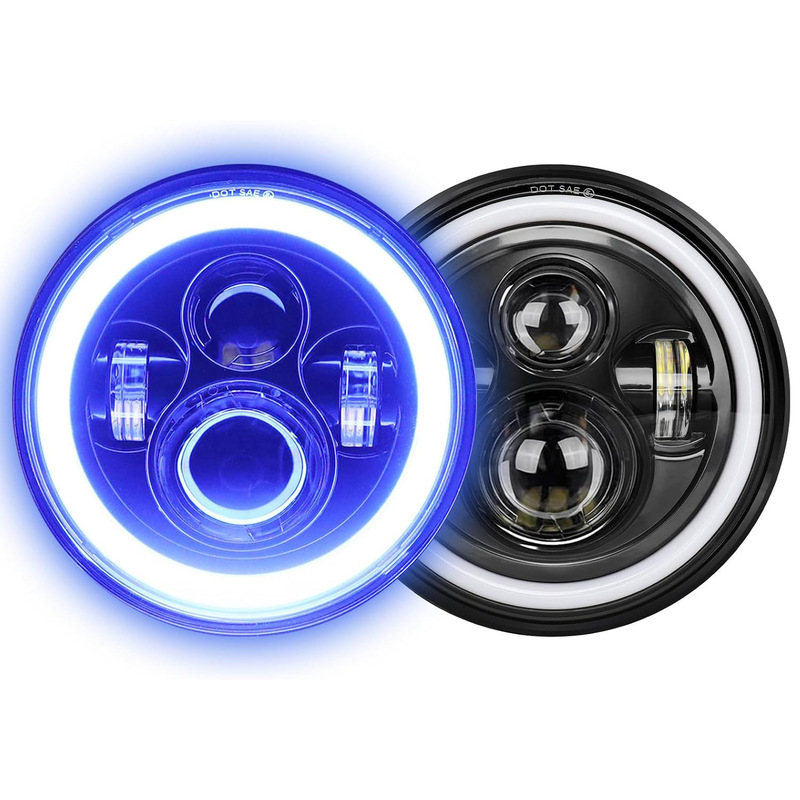 Led Wrangler Headlights H4H13 Bulbs 7inch Colorful Aperture Off-Road Vehicle Light Modification Car Cross-Border